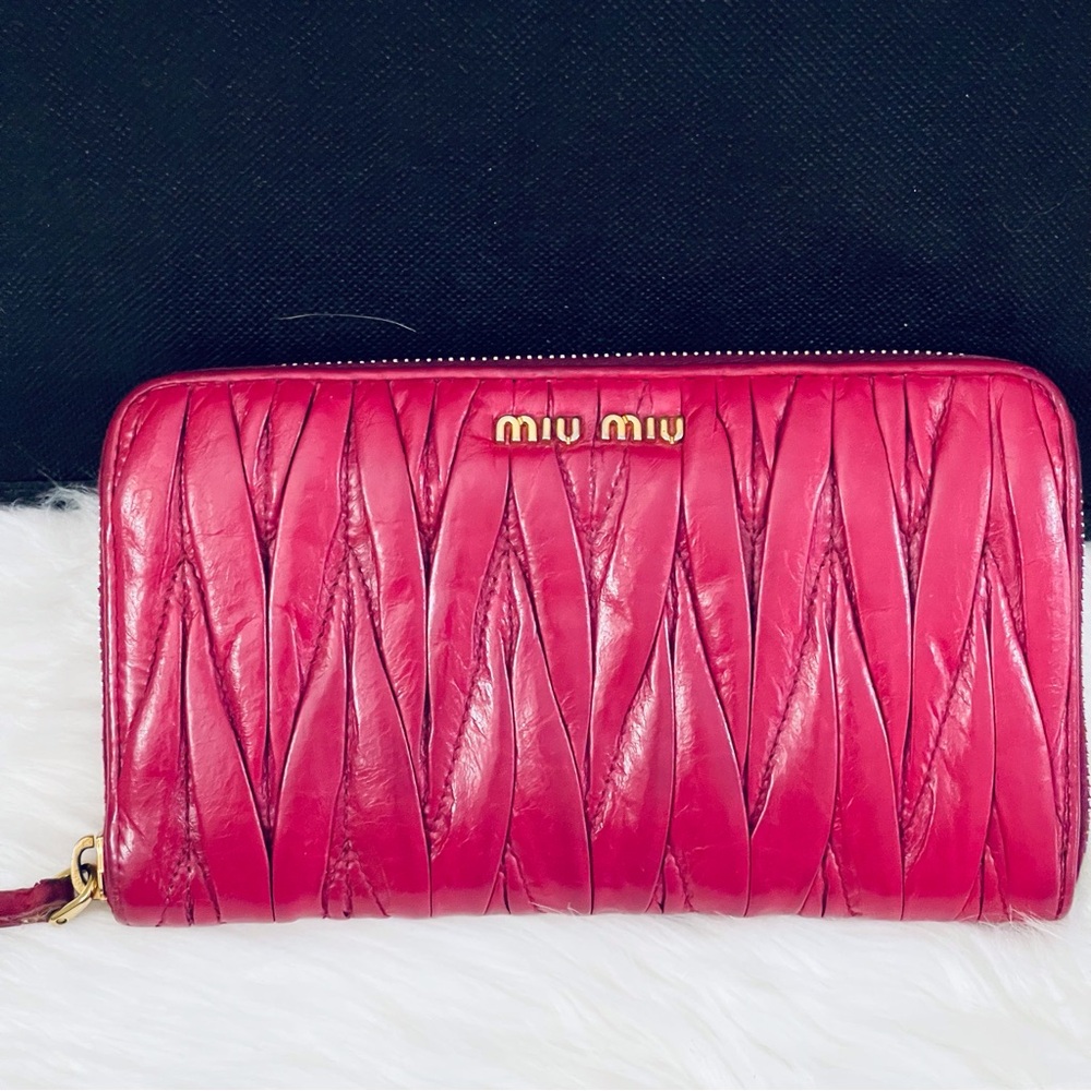 Miu Miu Leather Zip Around Wallet - image 2